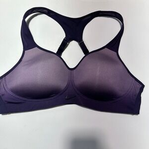 Nike Rival High Support Sports Bra Purple 36B 805555-532 Racerback Adjustable